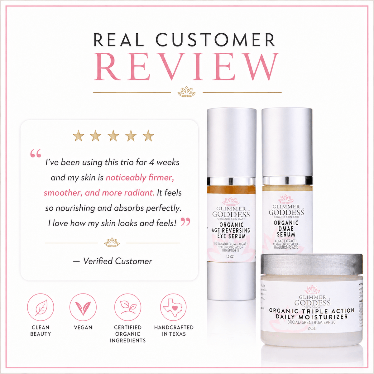 Organic Anti-Wrinkle Trio – 3-Step Collagen Boosting System - Mimi Glow