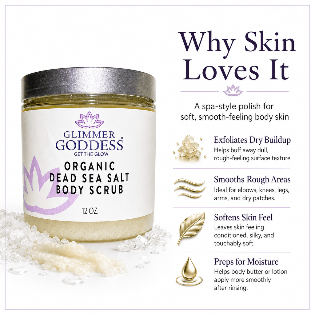 Organic Dead Sea Salt Body Scrub – Exfoliates, Detoxifies & Firms Skin - Mimi Glow