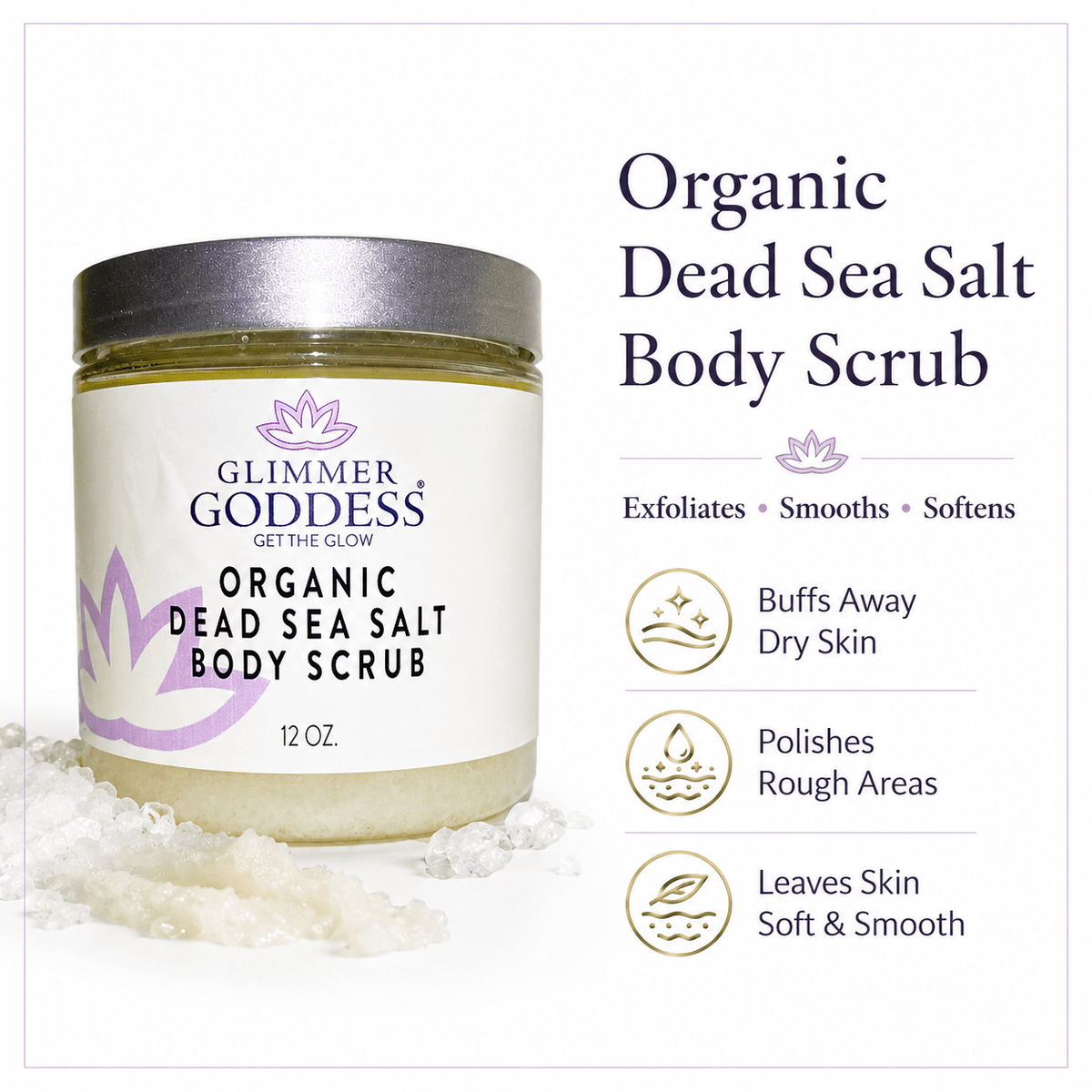 Organic Dead Sea Salt Body Scrub – Exfoliates, Detoxifies & Firms Skin - Mimi Glow