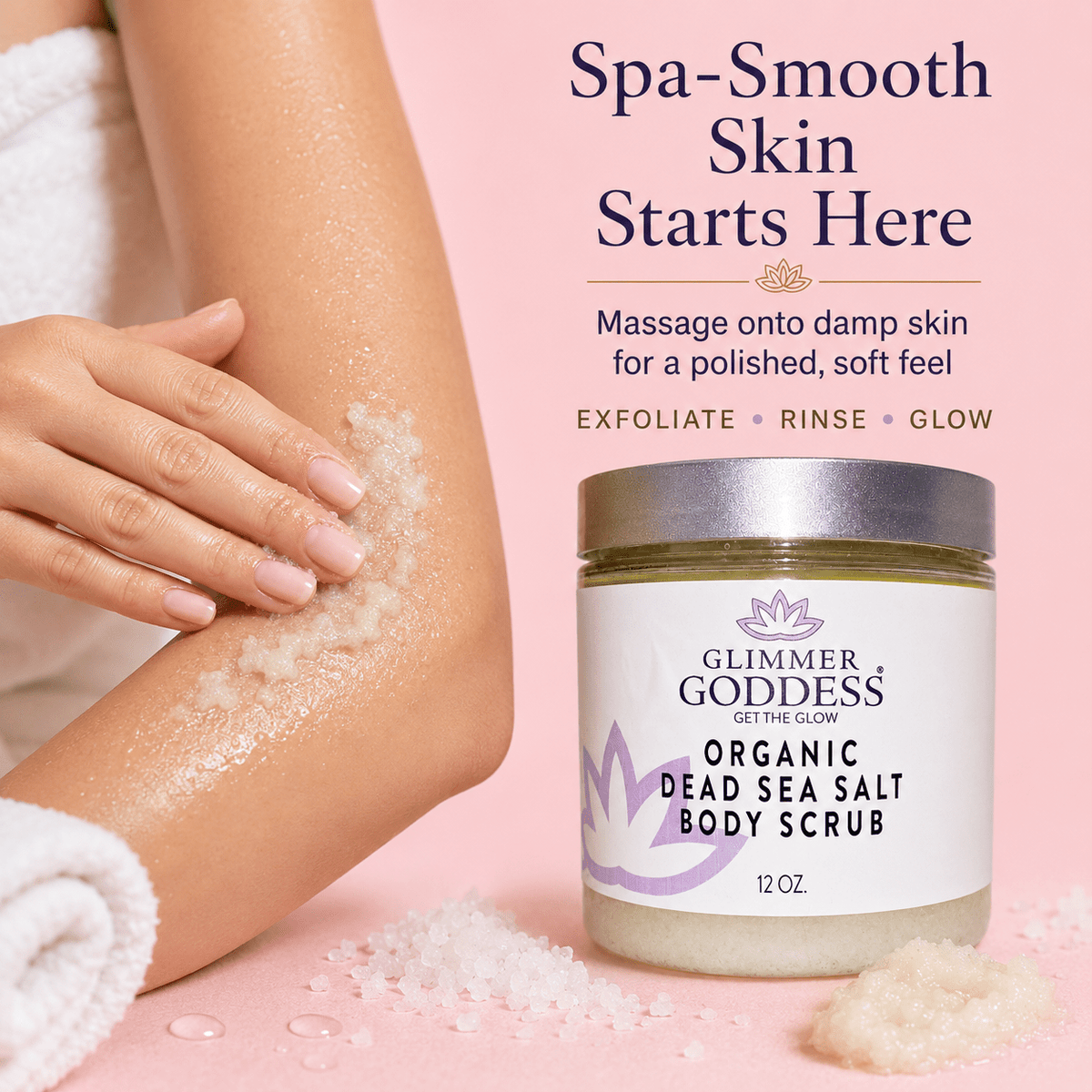 Organic Dead Sea Salt Body Scrub – Exfoliates, Detoxifies & Firms Skin - Mimi Glow