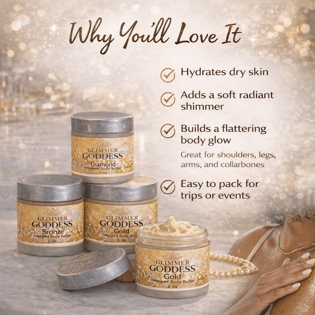 Organic Shimmering Body Butter Trio – 3 x 2 oz Travel Set - Mimi Glow