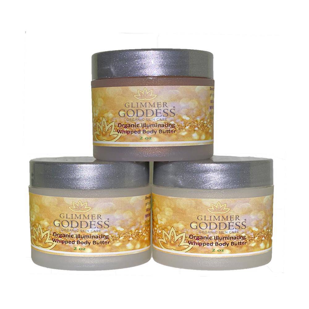 Organic Shimmering Body Butter Trio – 3 x 2 oz Travel Set - Mimi Glow