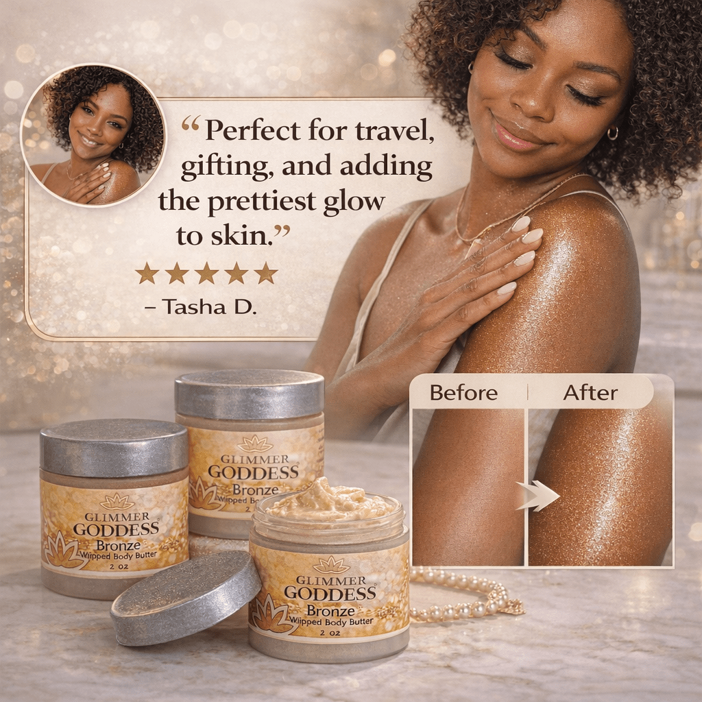 Organic Shimmering Body Butter Trio – 3 x 2 oz Travel Set - Mimi Glow