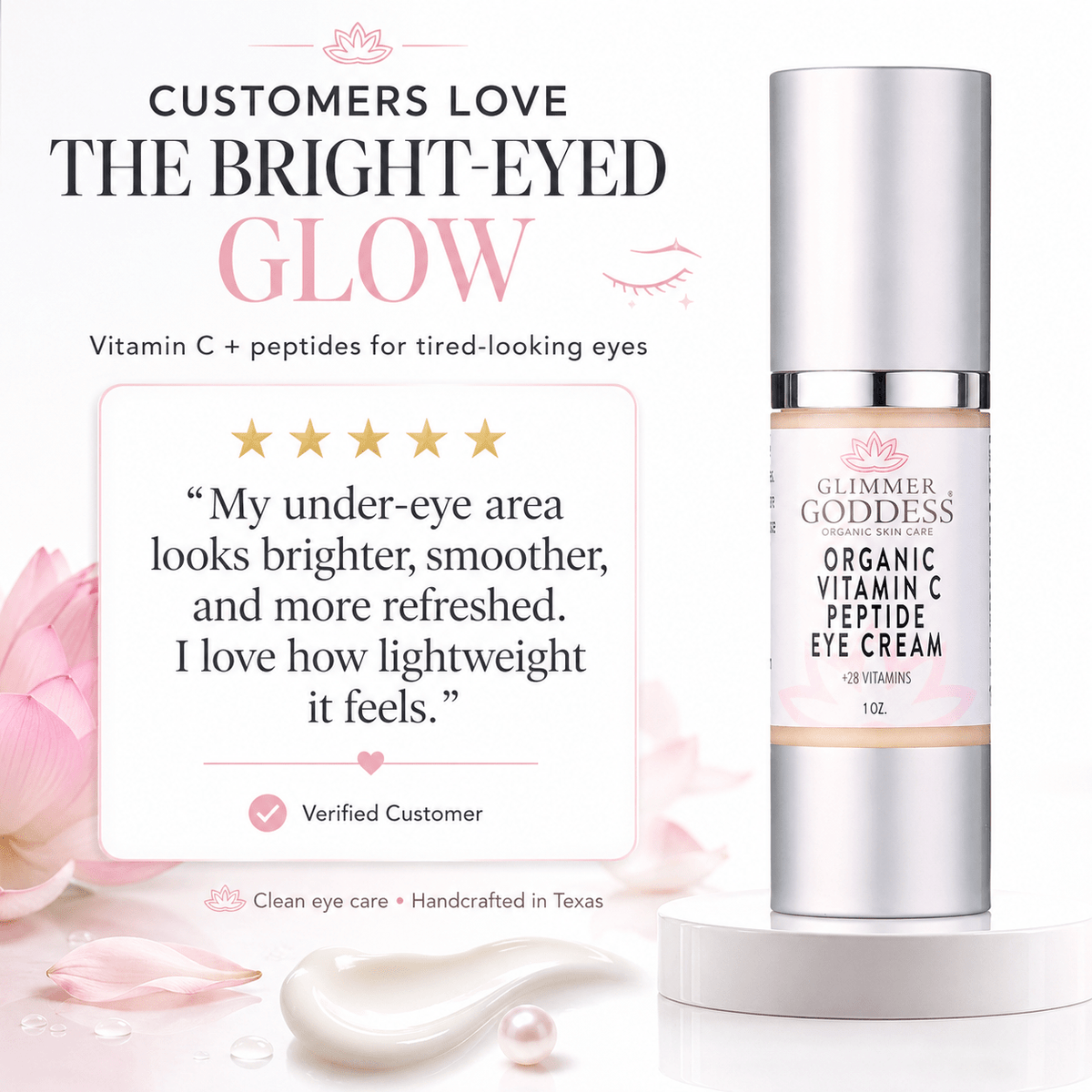 Organic Vitamin C Eye Serum – Peptide Treatment for Dark Circles - Mimi Glow