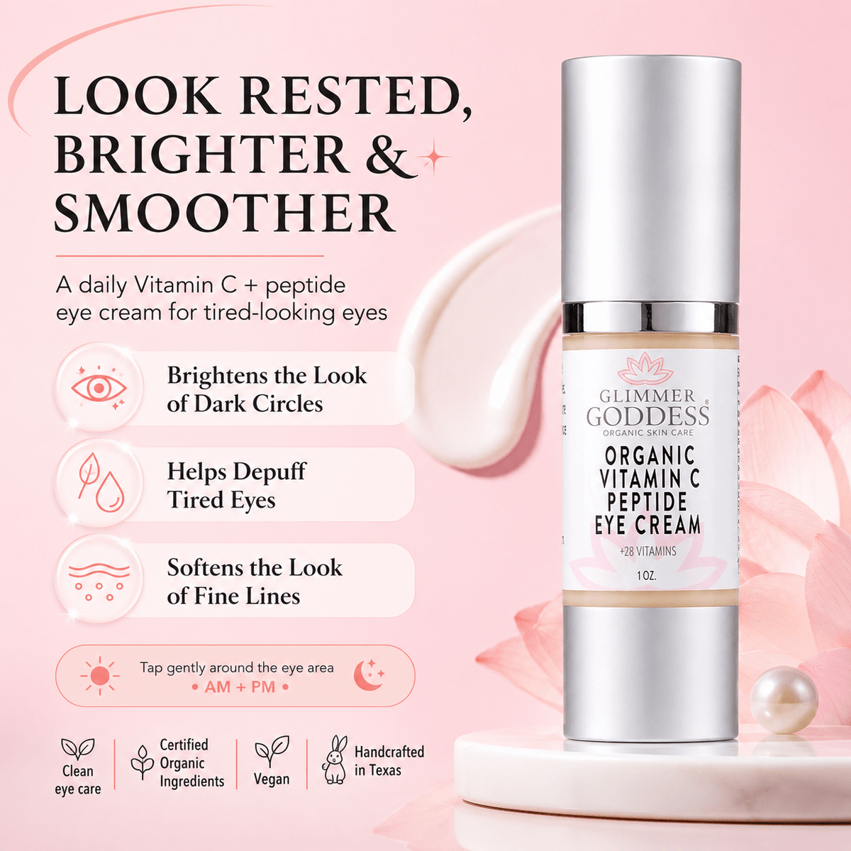 Organic Vitamin C Eye Serum – Peptide Treatment for Dark Circles - Mimi Glow