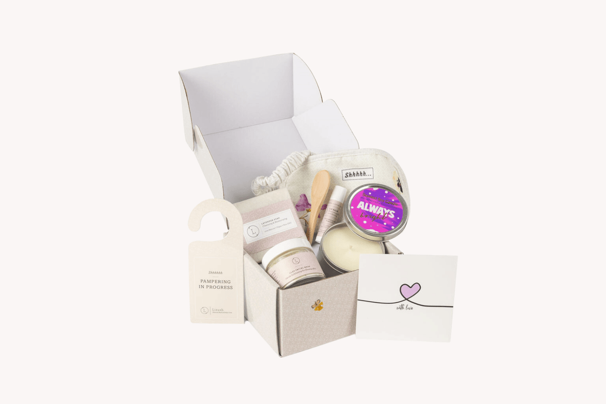 Thank You Gift Box – Natural Lavender Bath & Body Spa Set - Mimi Glow